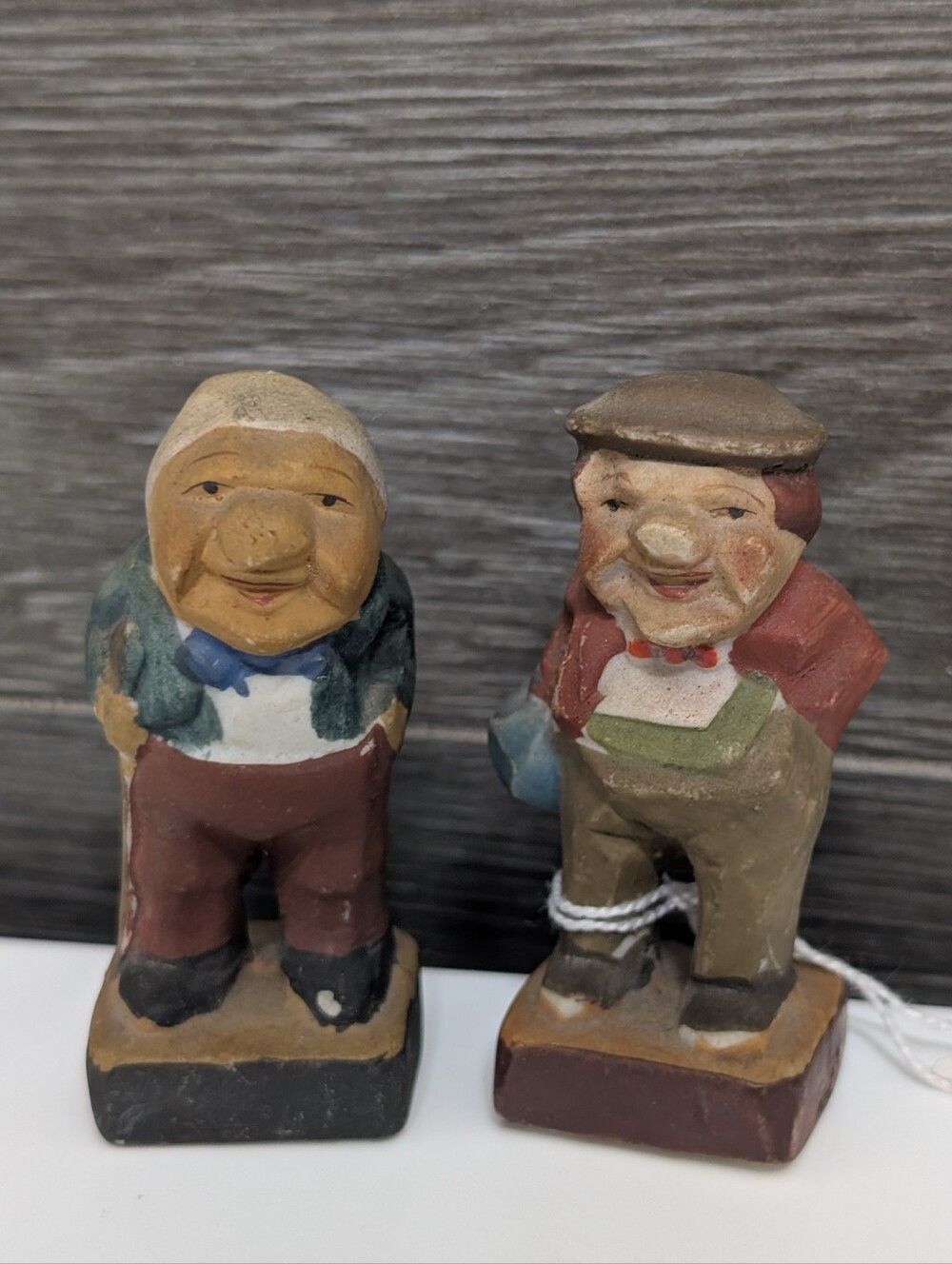 Vintage Occupied Japan Mom & Pop Hand Painted Chalkware Figurines